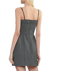 Bow-Embellished Mini Dress in Grey