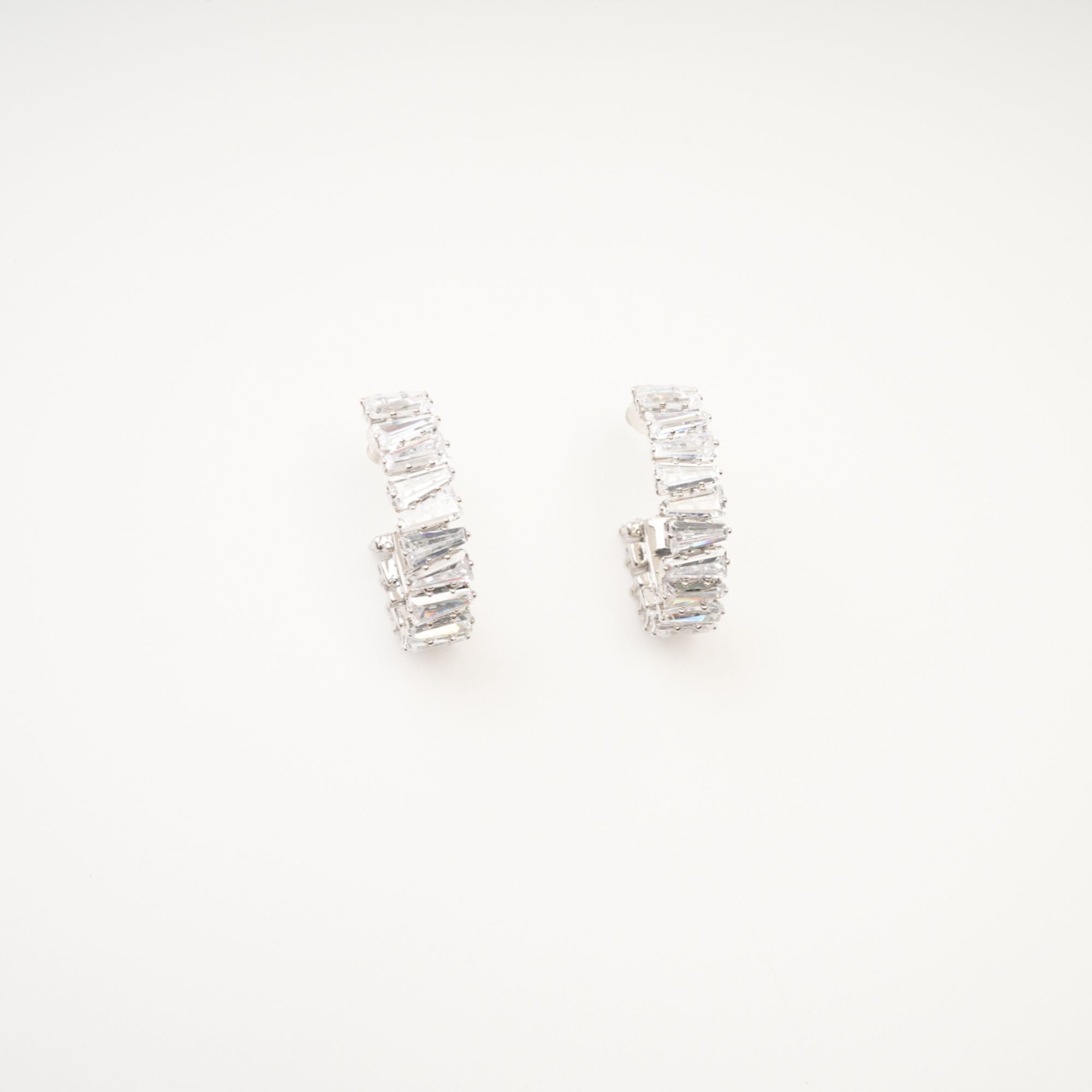 Crystal-Embellished Hoop Earrings