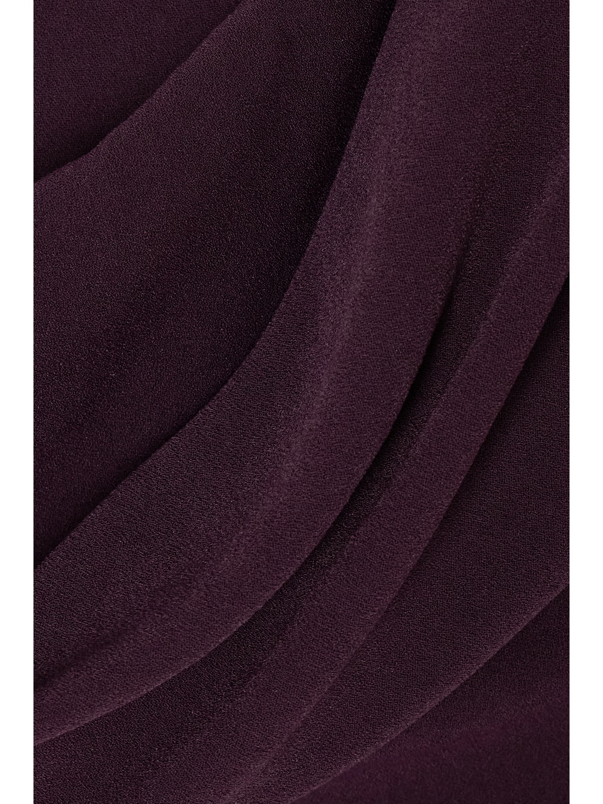 Off-The-Shoulder Crepe Maxi Dress in Burgundy