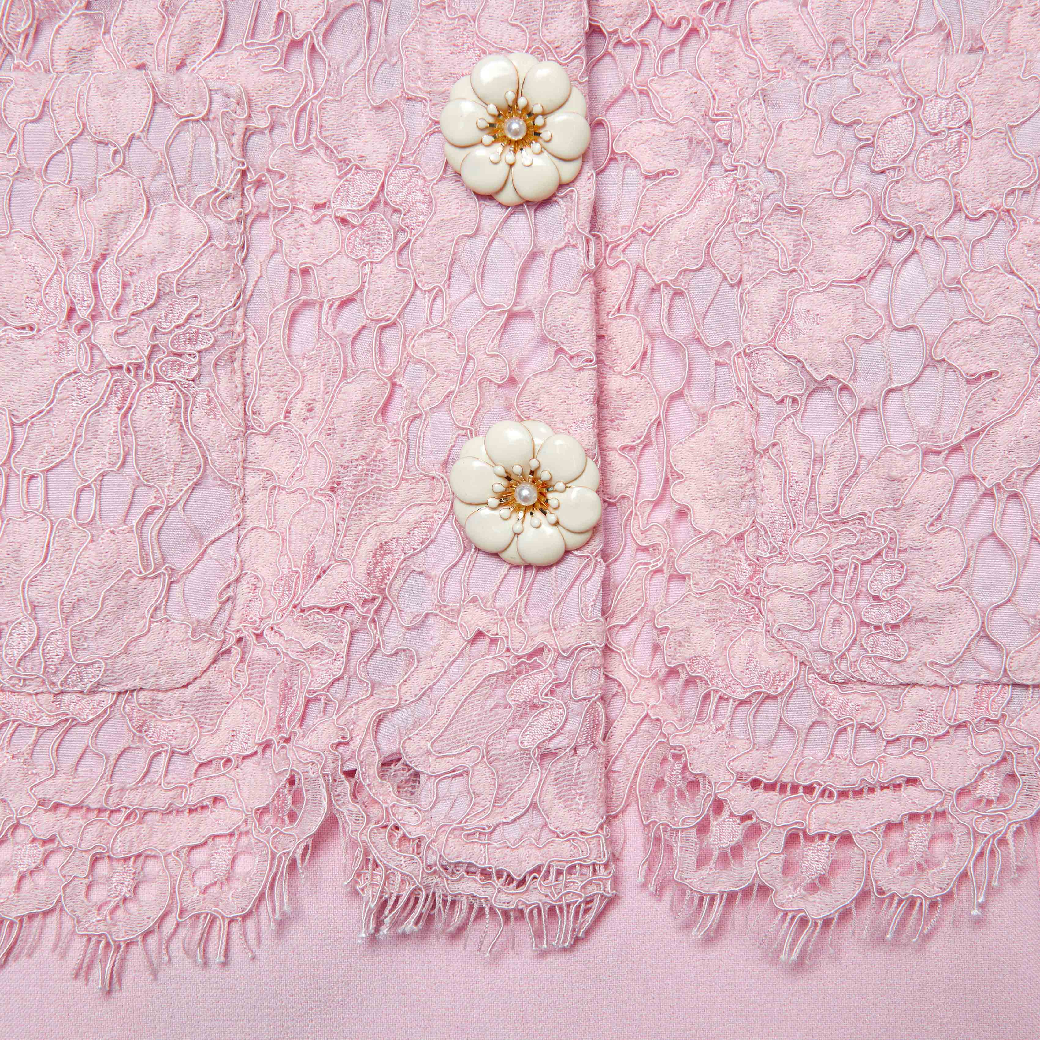 Pink Lace Midi Dress