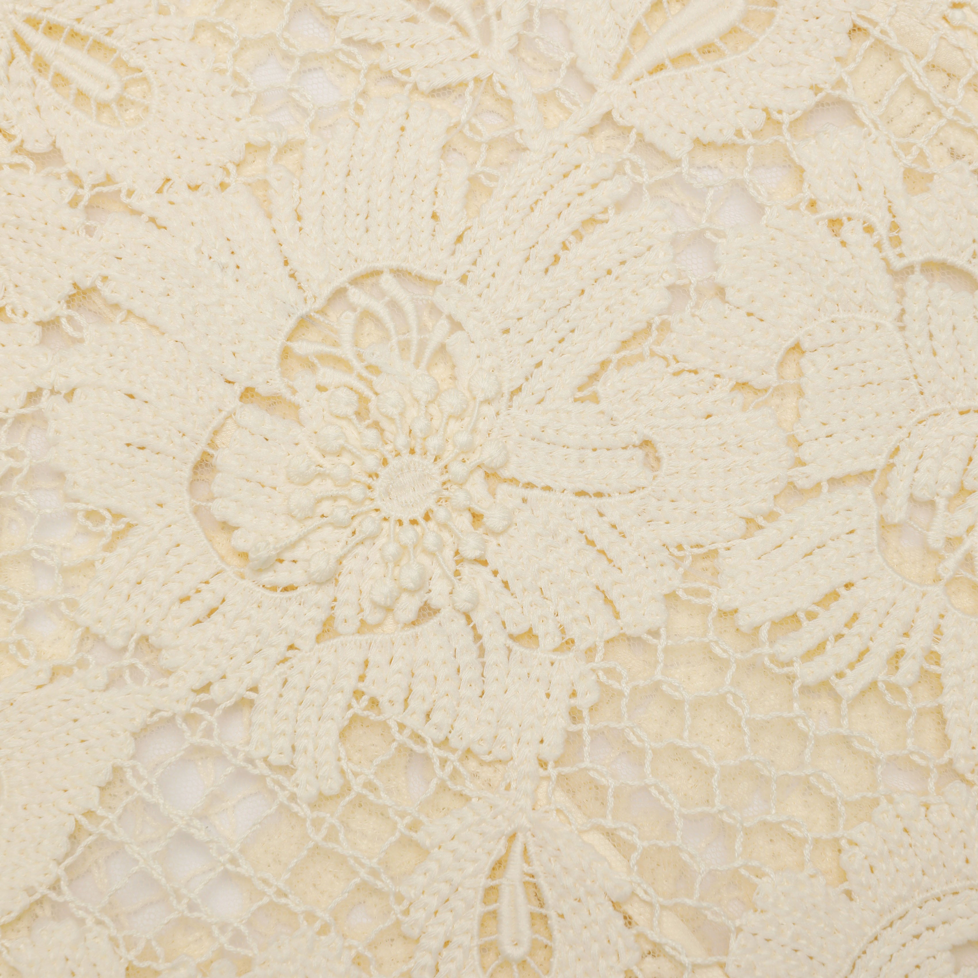 Yellow Lace Hollow Midi Dress