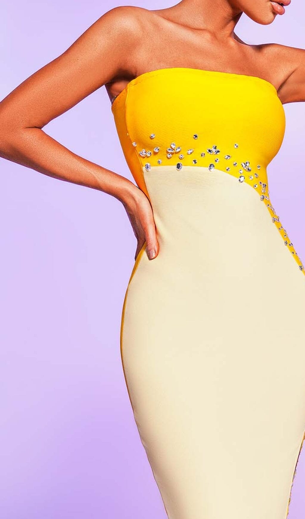 Bandage Midi Dress in yellow