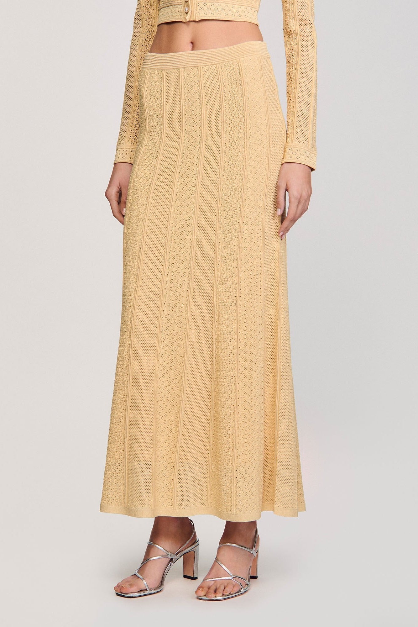 Knit Top Maxi Skirt in Yellow