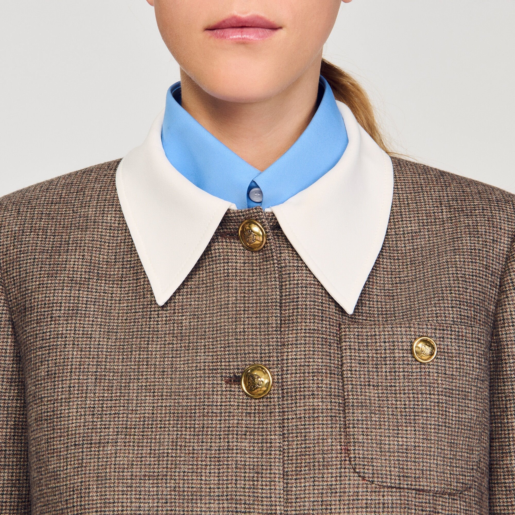 Houndstooth Suit Jacket in Brown