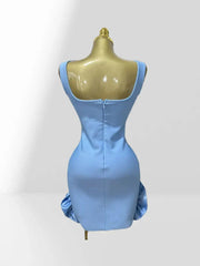 Diamonds Sleeveless Ruffles Bodycon Mini Bandage Dress