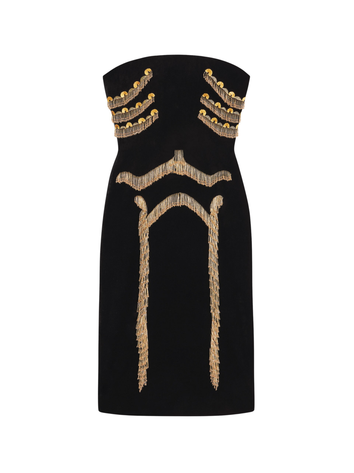 Embellished Bustier Mini Dress in Black