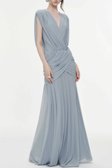 Ruched Backless Maxi Dress