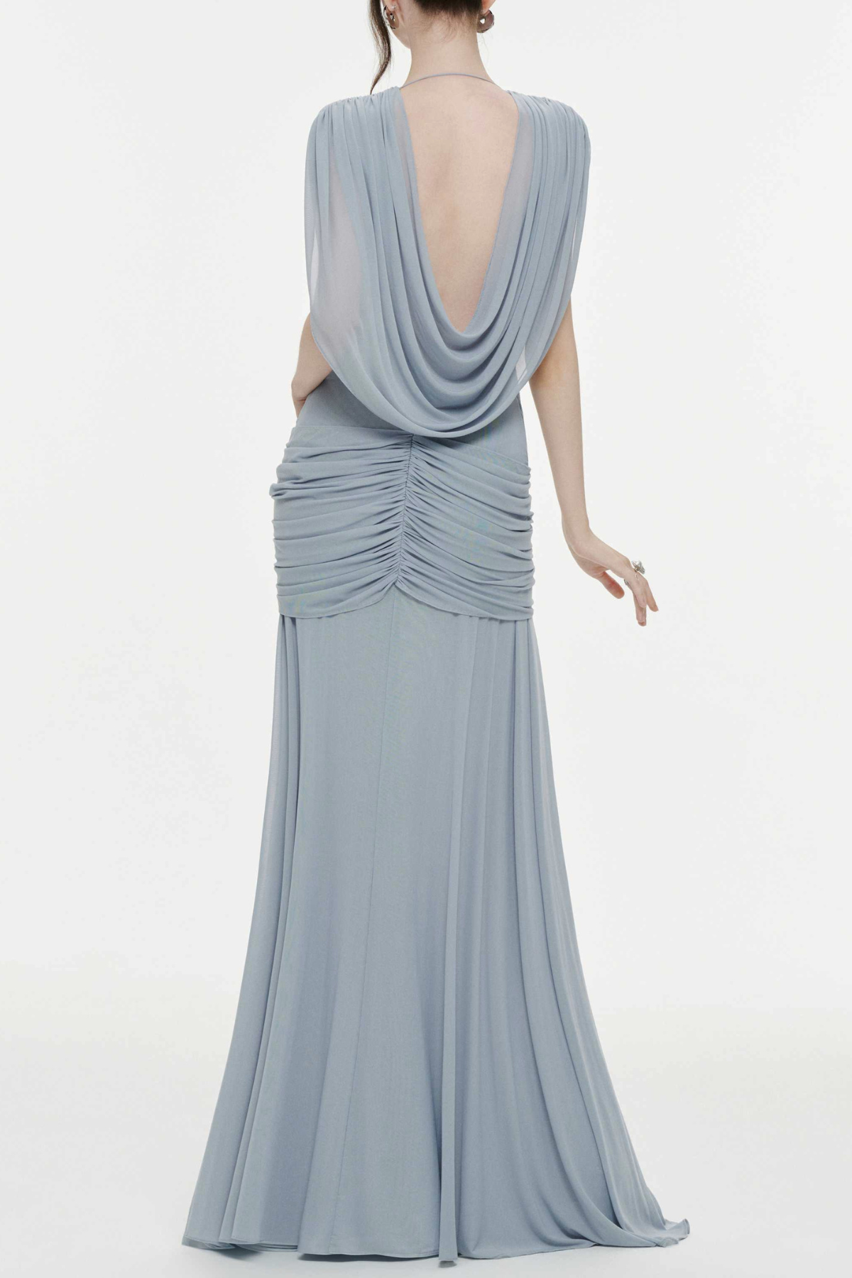 Ruched Backless Maxi Dress
