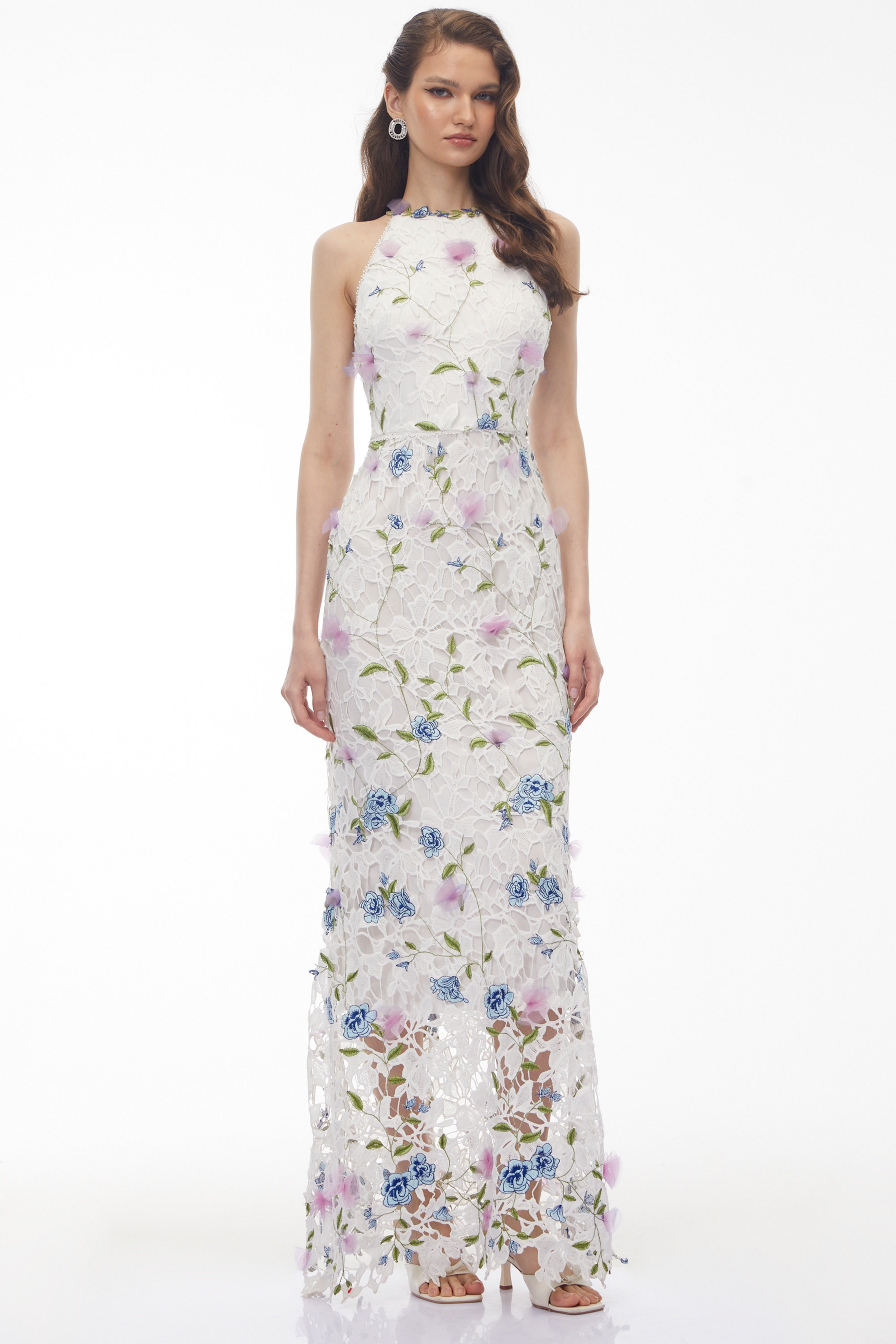 White Floral Maxi Dress