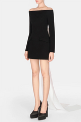 Off Shoulder Embeliished Backless Mini Dress