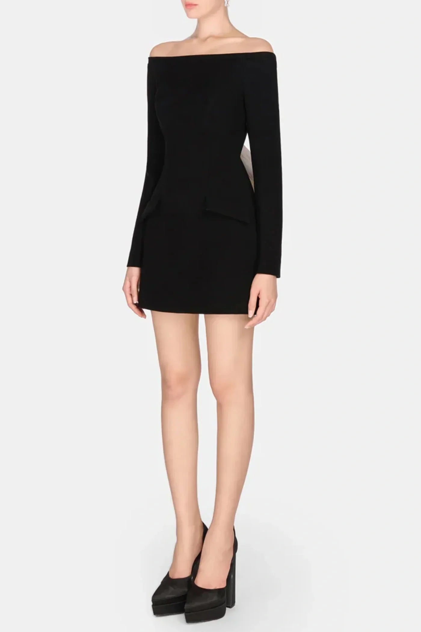 Off Shoulder Embeliished Backless Mini Dress