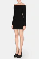 Off Shoulder Embeliished Backless Mini Dress