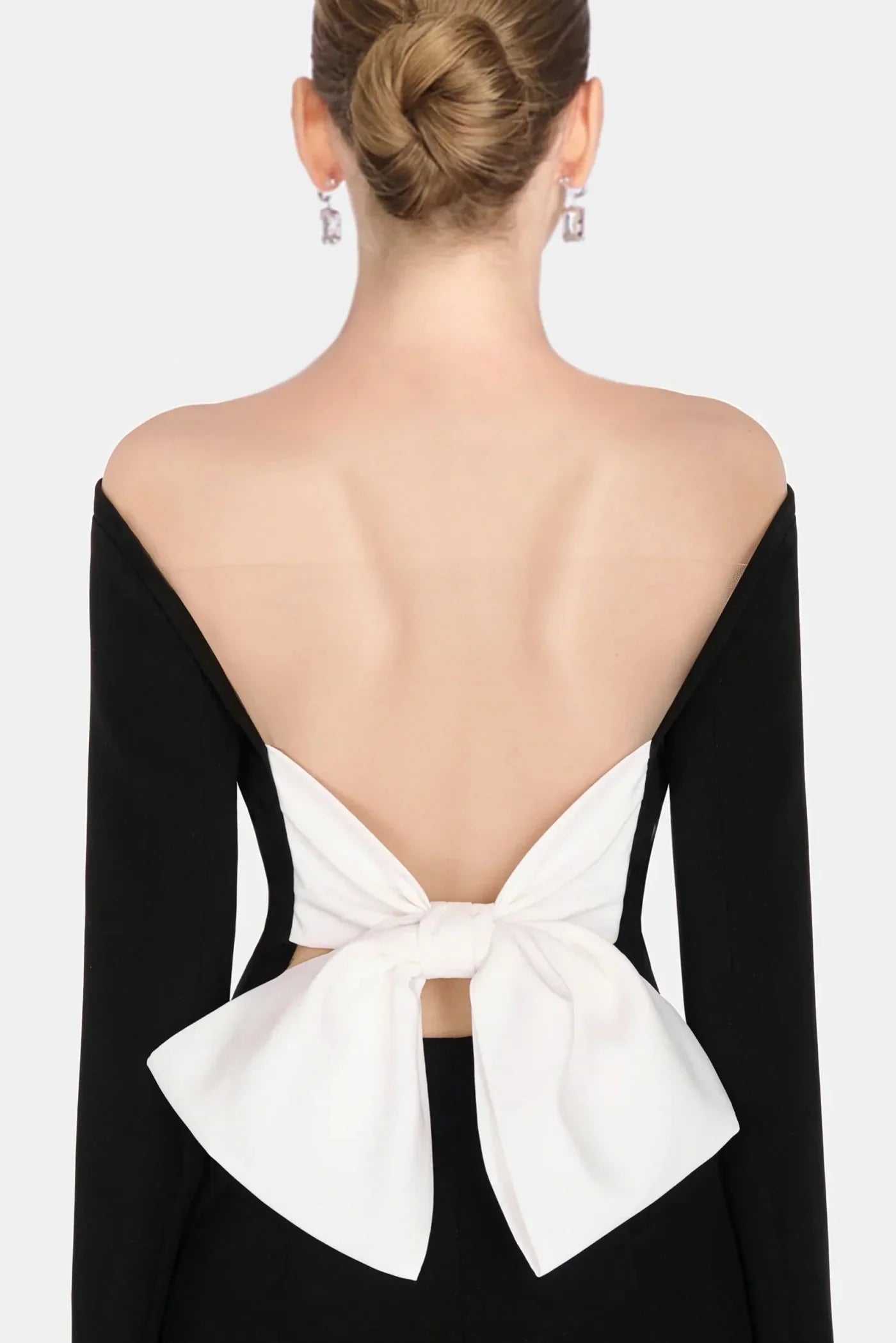 Off Shoulder Embeliished Backless Mini Dress