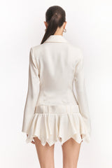 UmbrTail Hem Shirt Mini Dress in White