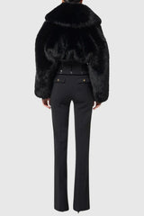 Faux Fur Corset Jacket in Black