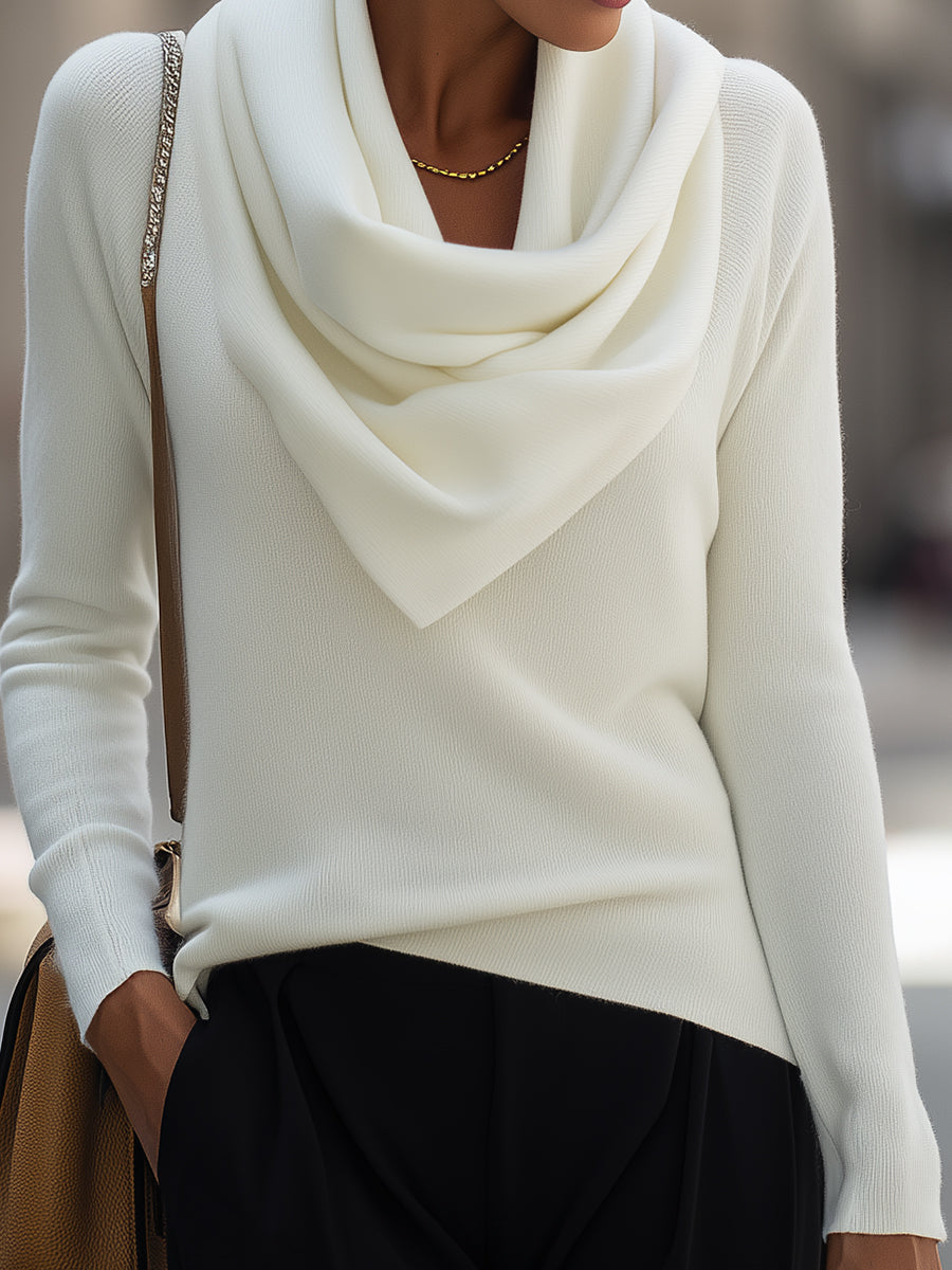 Cowl Neck Long-Sleeve Top