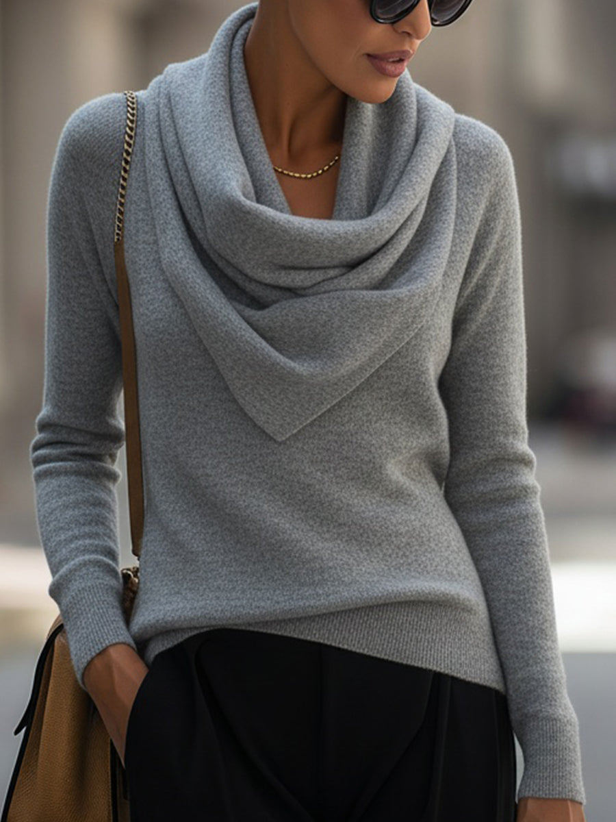 Cowl Neck Long-Sleeve Top