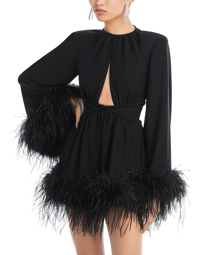 Feather Trim Dress