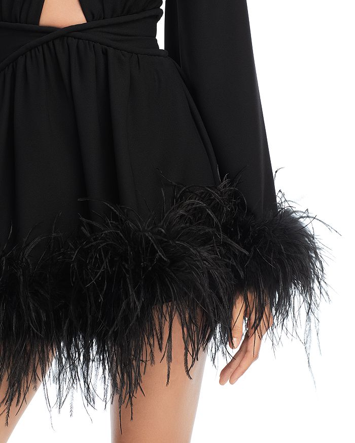 Feather Trim Dress