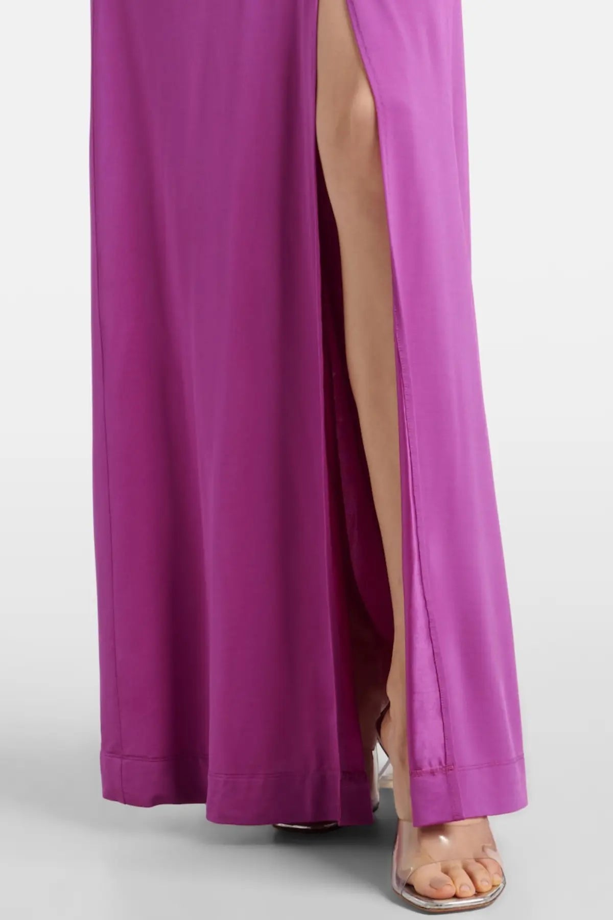 Crystal Embellished Cutout Maxi Dress - Purple