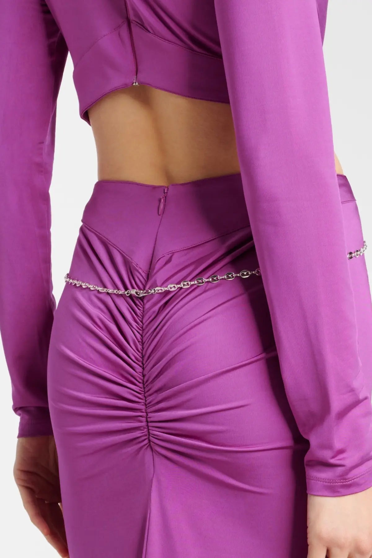 Crystal Embellished Cutout Maxi Dress - Purple