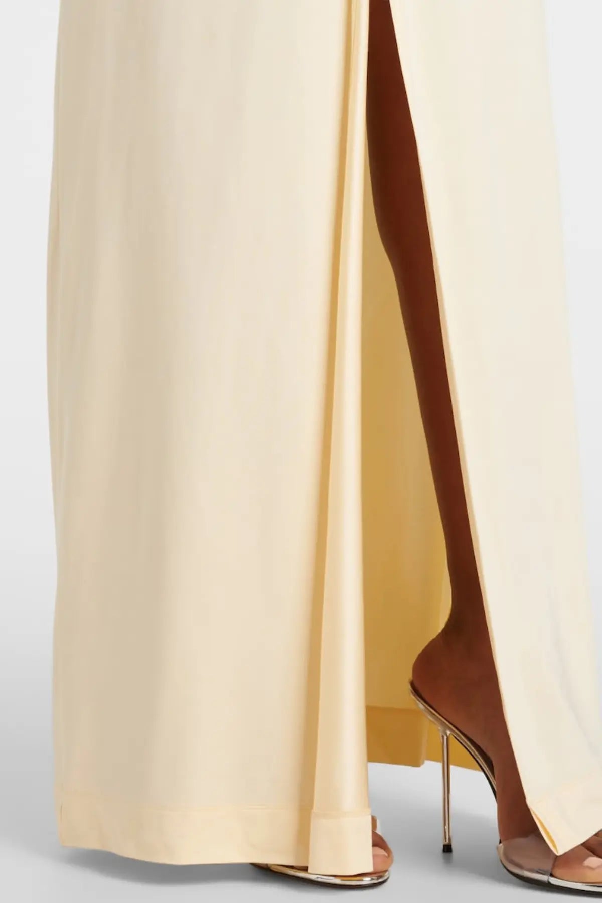 Crystal Embellished Cutout Maxi Dress - Yellow