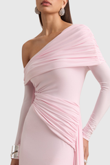 Off Shoulder Mini Dress - Pink