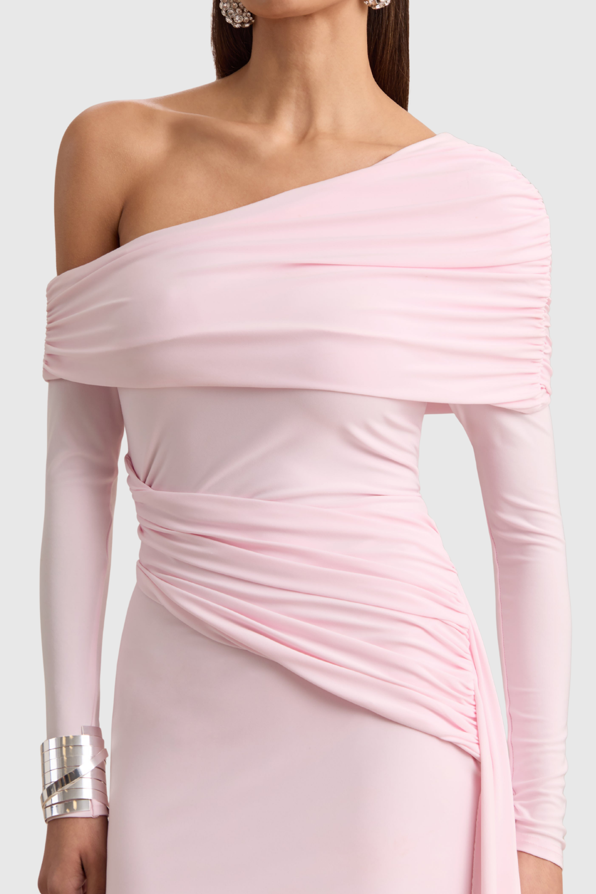 Off Shoulder Mini Dress - Pink