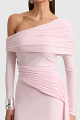 Off Shoulder Mini Dress - Pink