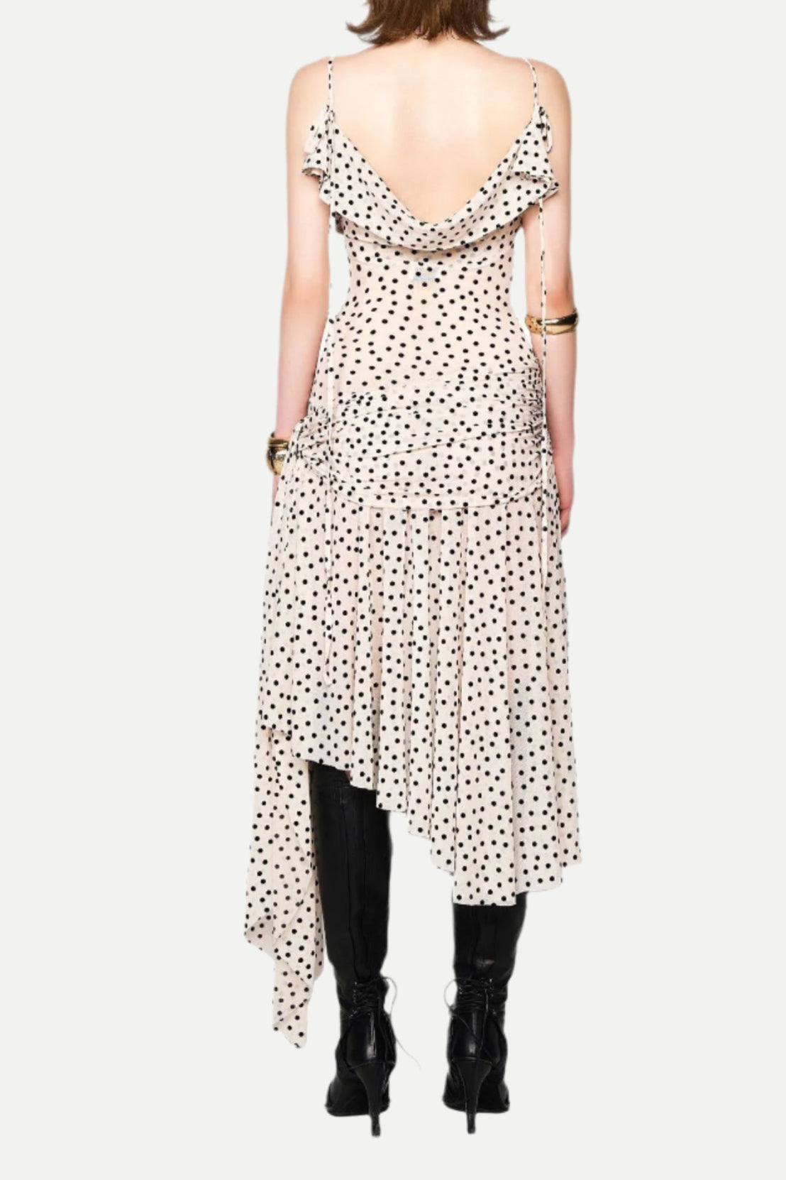 Sleeveless Hem Midi Dress in Apricot