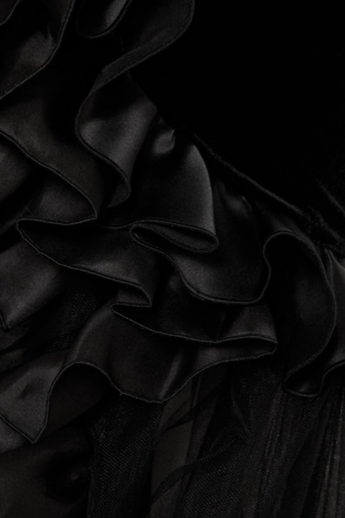 Ruffle Mesh Maxi Dress