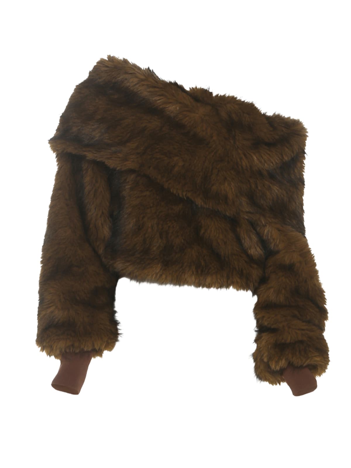 Stacey One Shoulder Furry Top