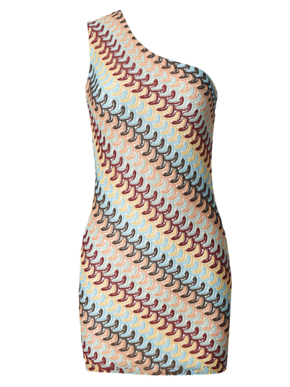 One Shoulder Knitted Mini Dress