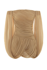 Off Shoulder Mini Dress - Khaki