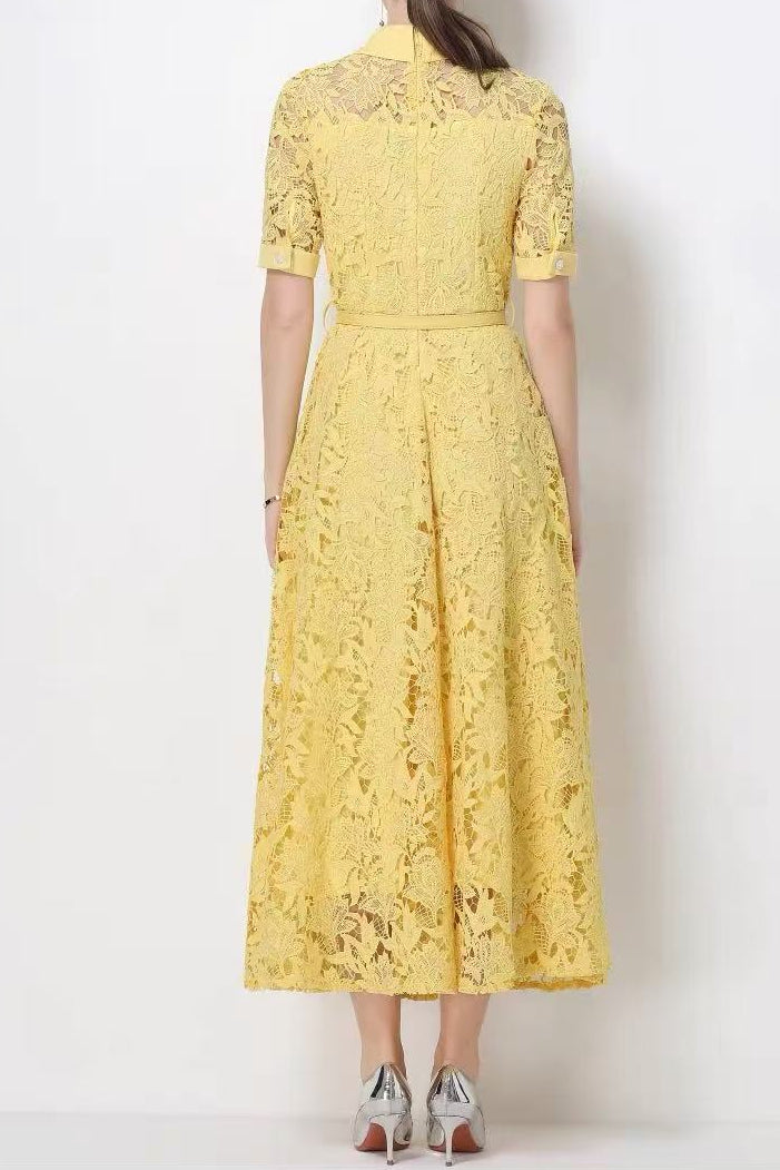 Lace Collared Midi Dress