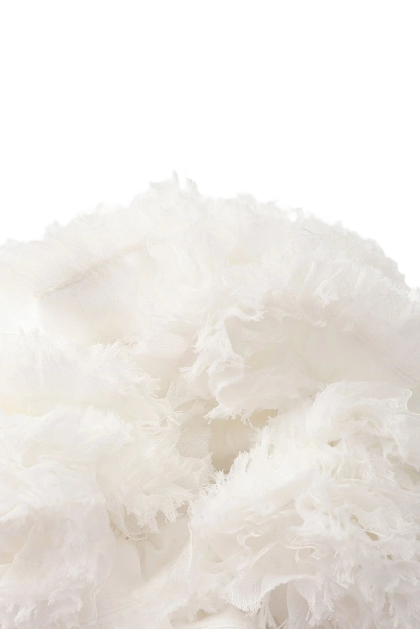 Flower Puffy Mini Dress in White