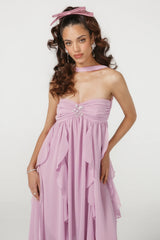 Lace Maxi Dress in Purple