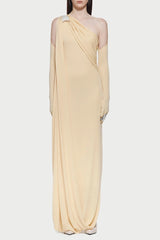 One-Shoulder Backless Maxi Dress in Yellow