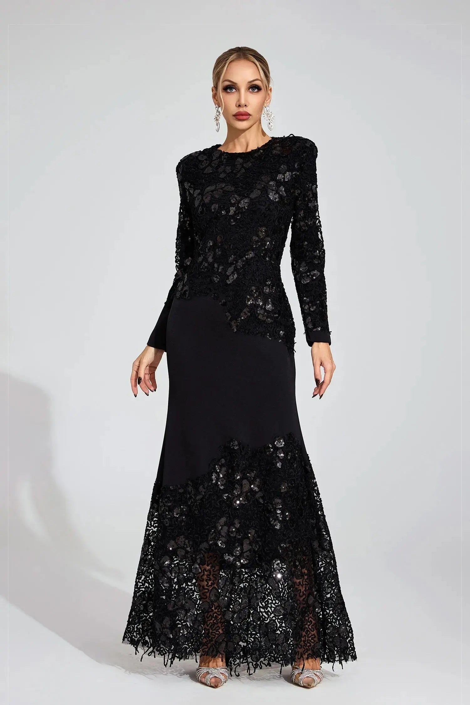 Long Sleeve Embroidered Maxi Dress