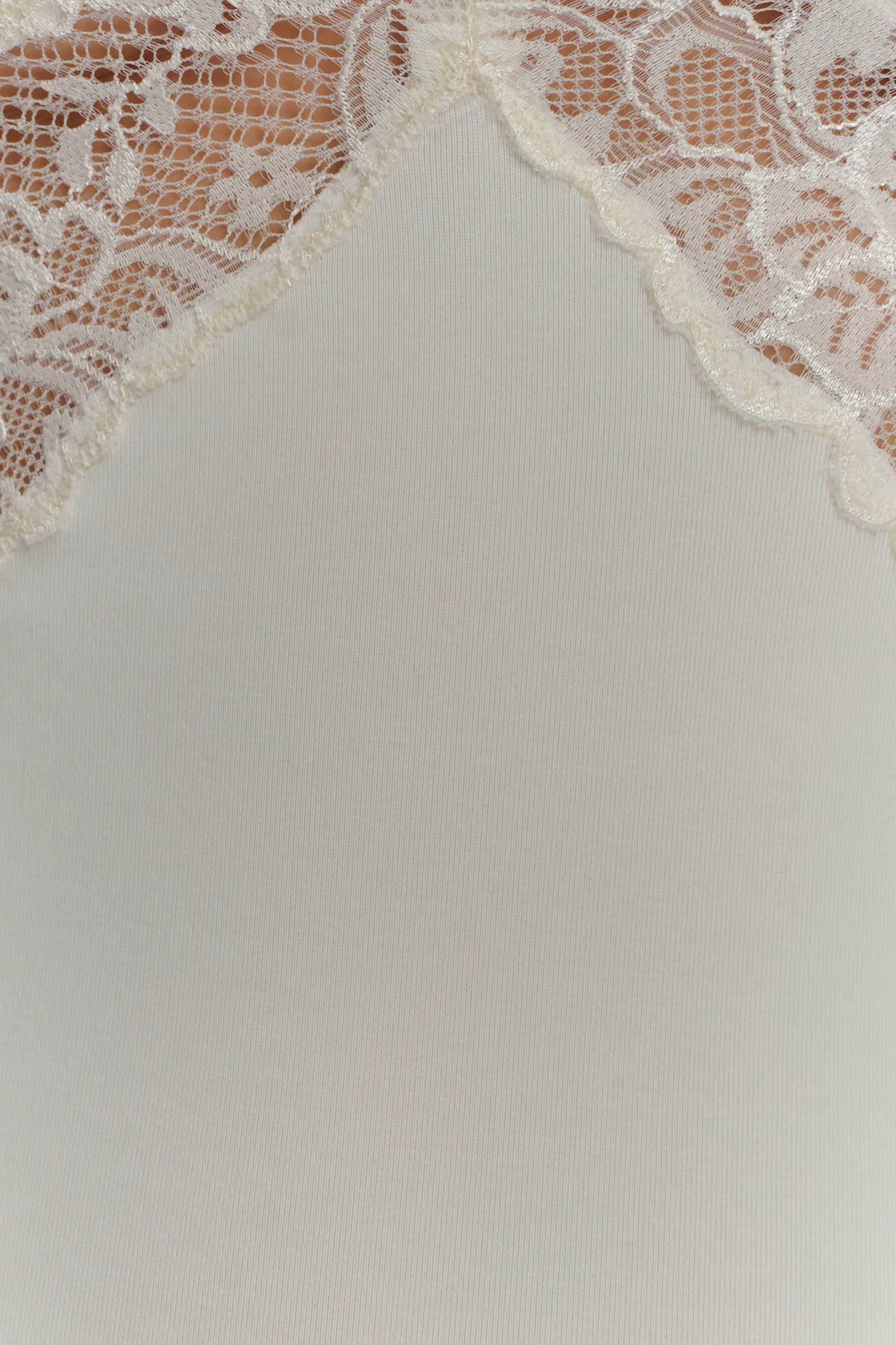 V-Neck Lace See-Through Maxi Dress in White