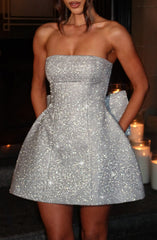 Mini Dress - Silver Sparkle