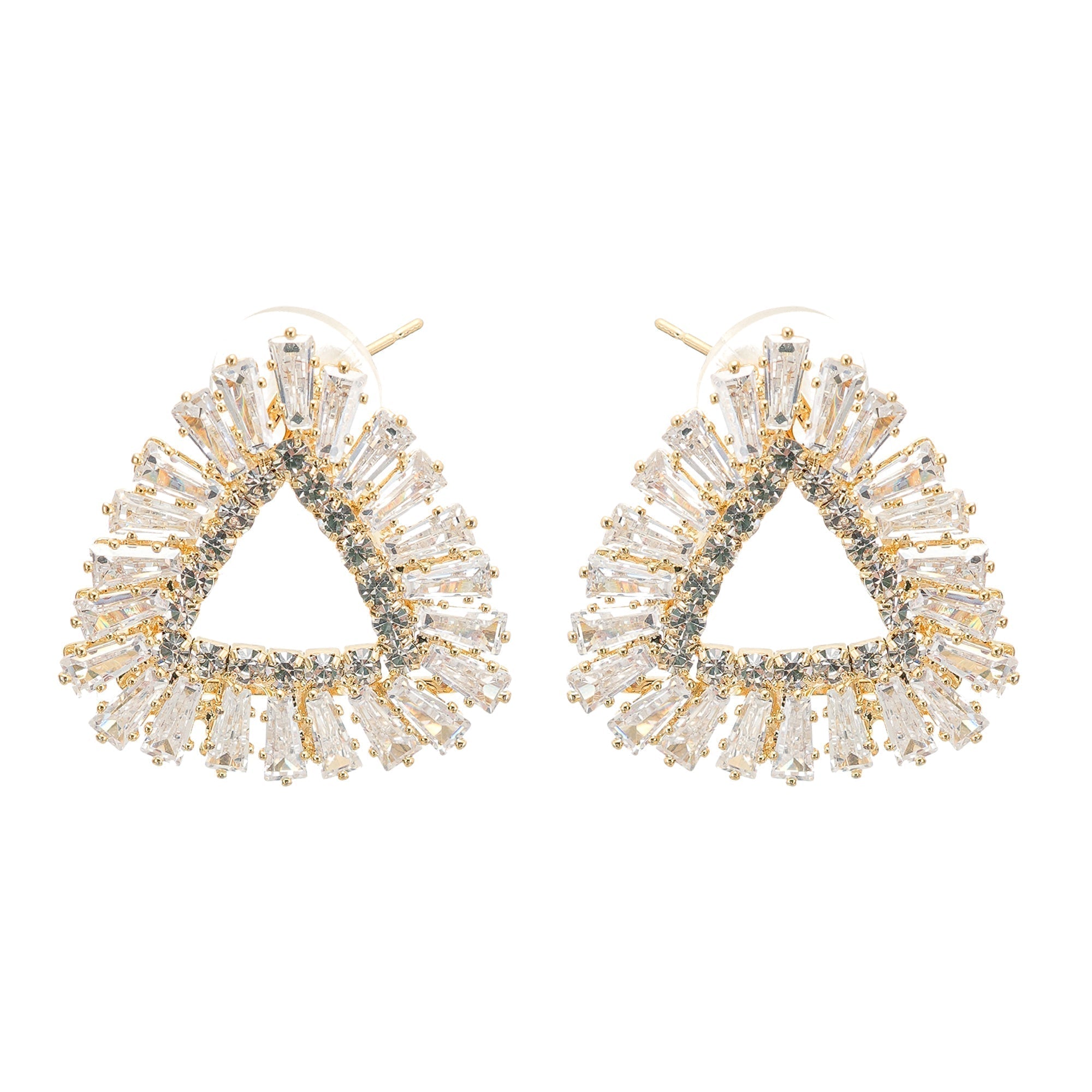 Triangle Crystal-Embellished Earrings