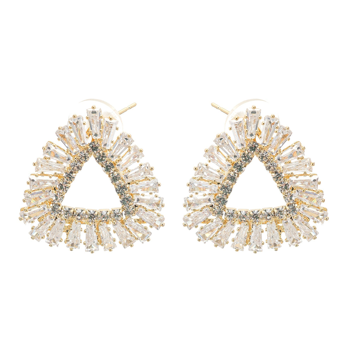 Triangle Crystal-Embellished Earrings