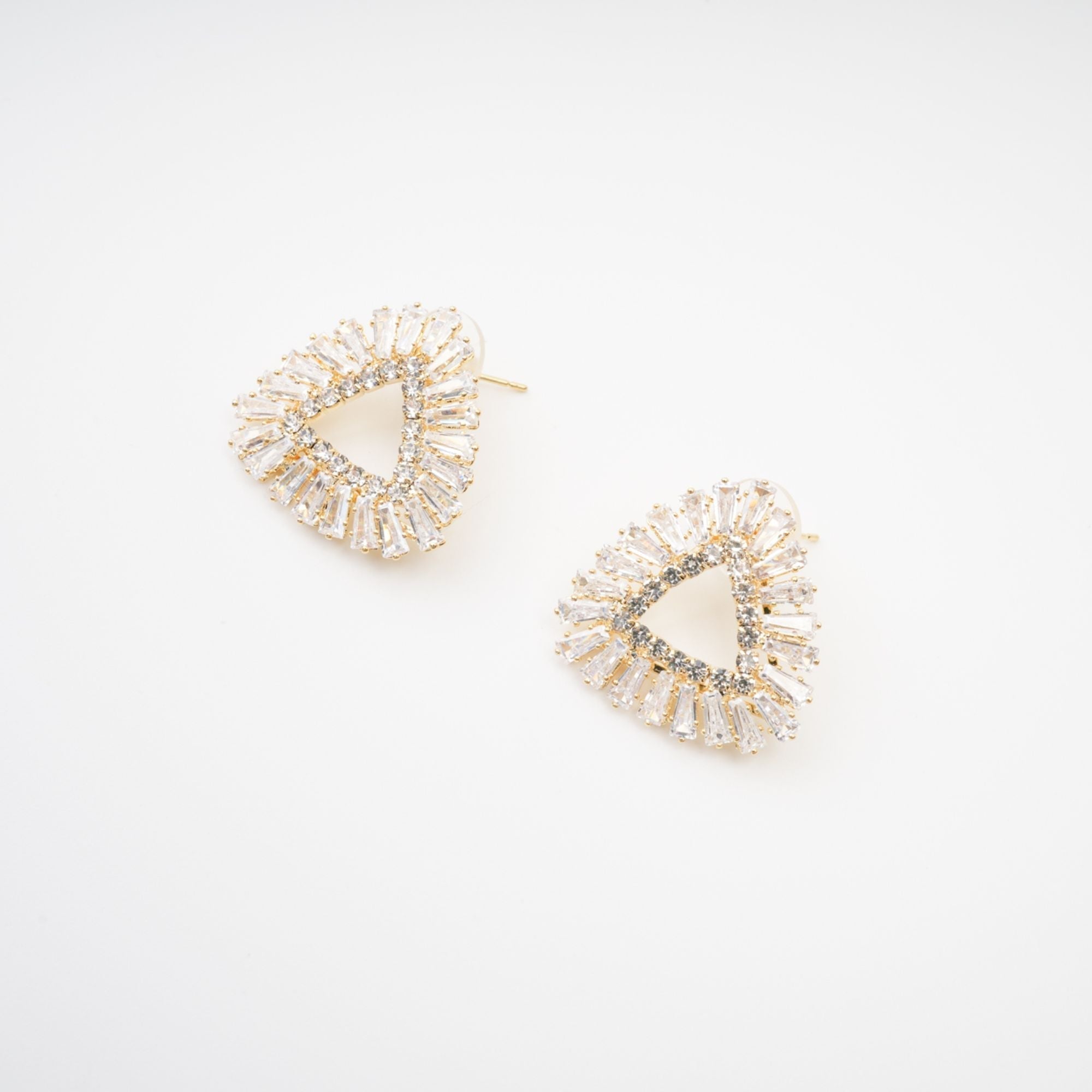 Triangle Crystal-Embellished Earrings