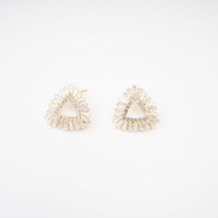 Triangle Crystal-Embellished Earrings