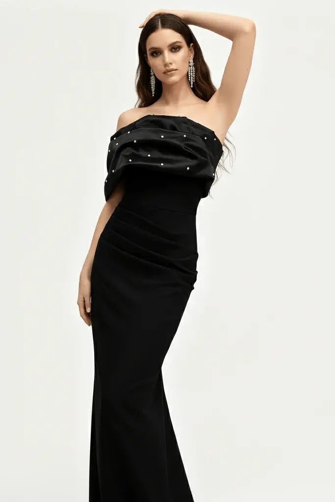 Black Embellished Maxi Dress