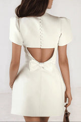 Basia Sleeve Cut Out Mini Dress in White