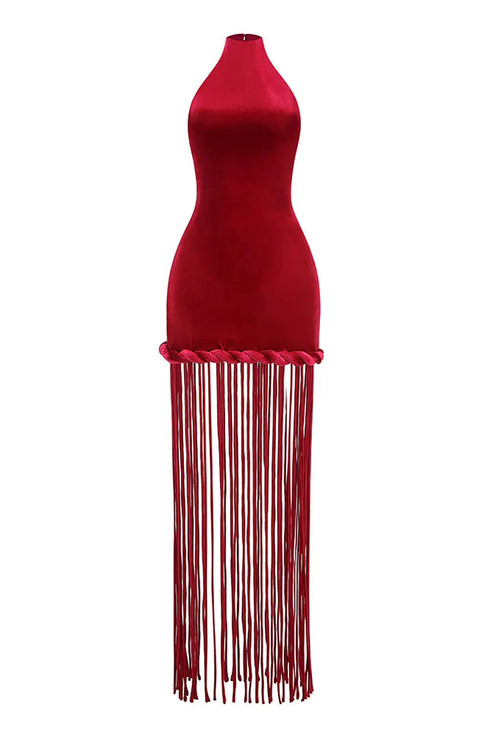 Fringe Dress in Burgundy