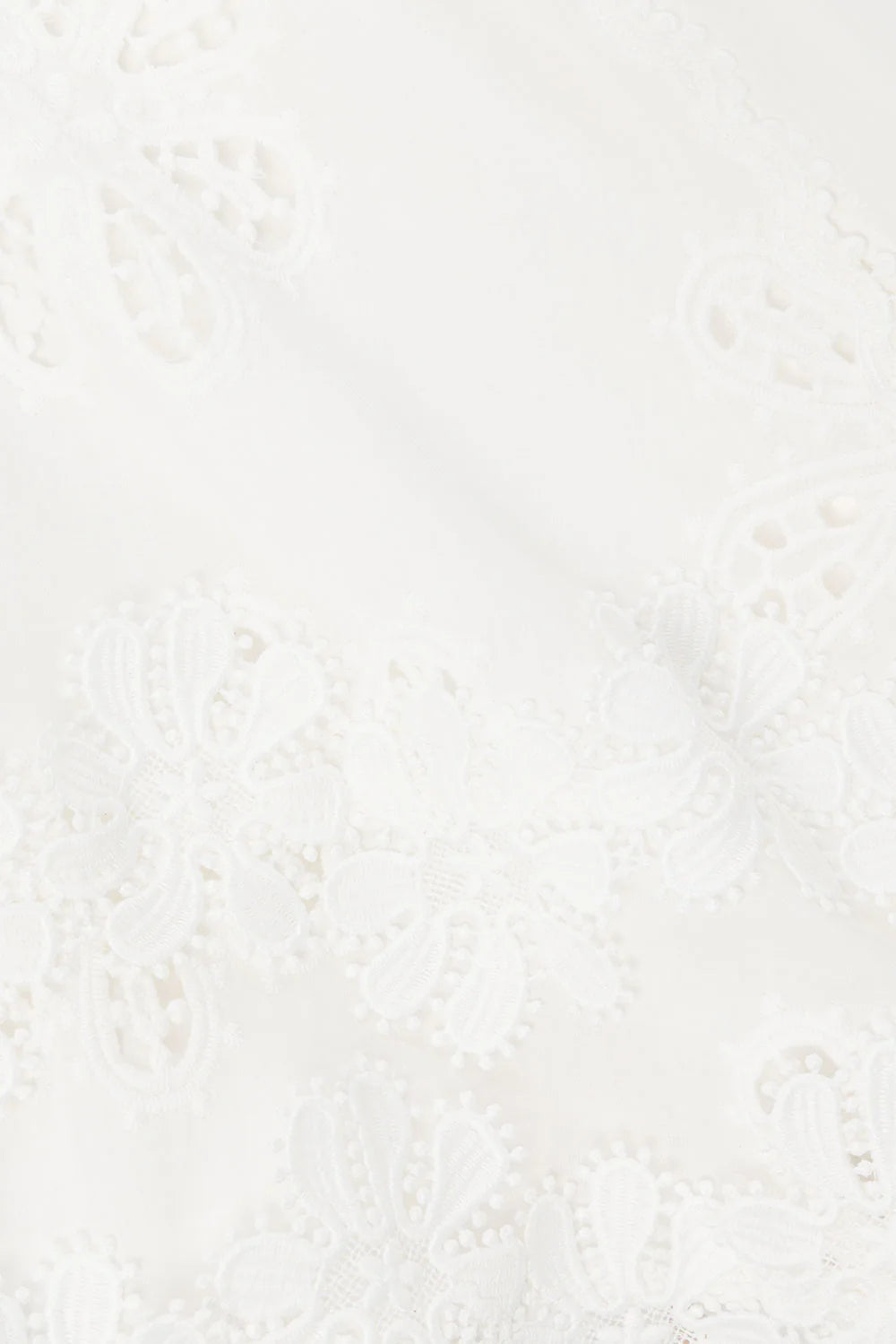 Flower Embroidery Hollow Mini Dress in White