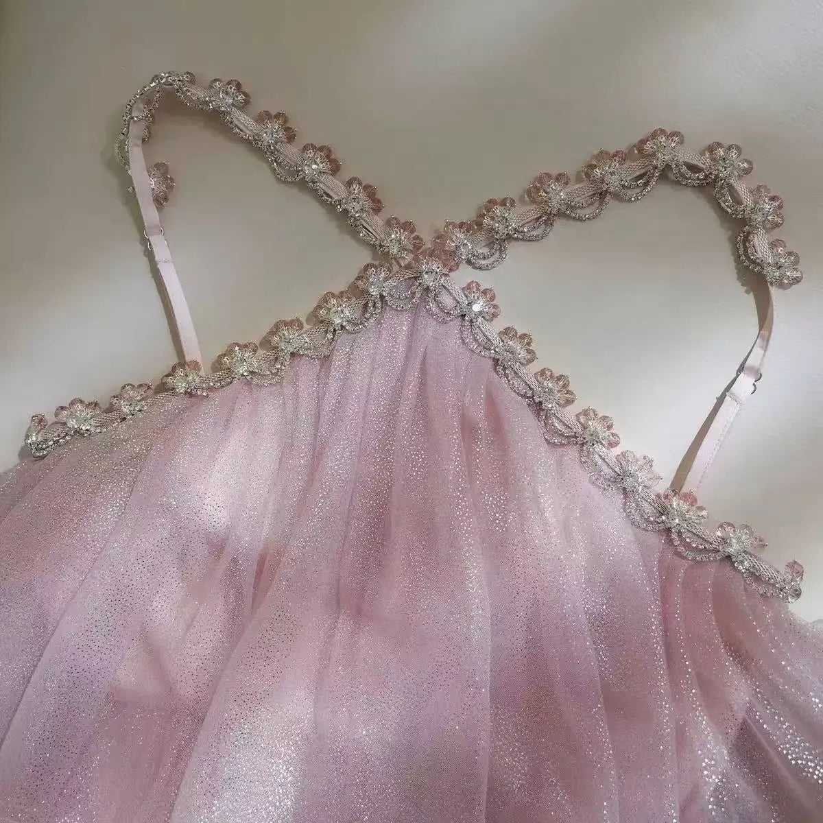 Sleeveless Diamond Chain Cake evening Dress